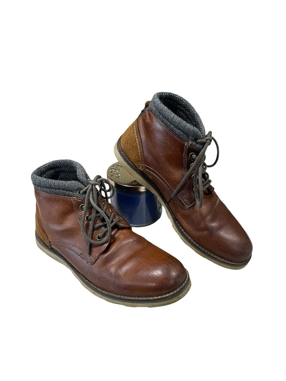 Crevo Geoff Chestnut Brown Leather Lace Up Ankle Boots Men’s Size 10 -Outdoors